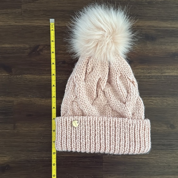 Express Pale Pink Knit Winter Beanie with Pom Pom - Picture 10 of 10